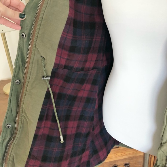 Free People Colorblock Army Plaid Military Parka - Picture 15 of 16